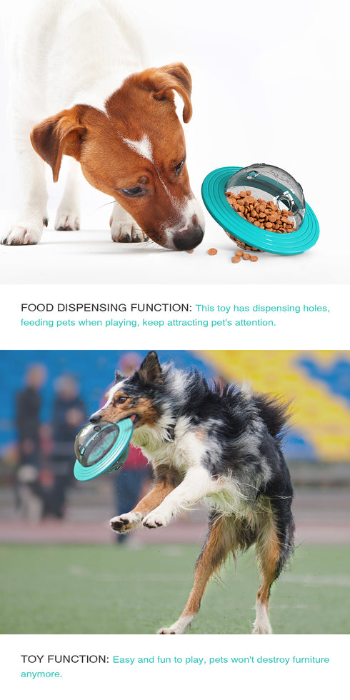 Dog UFO Treat Toys Food Dispensing IQ Chasing