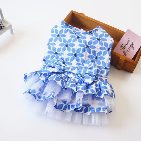Sweet Pet Clothes with Bowtie Summer Dress