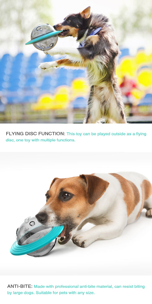Dog UFO Treat Toys Food Dispensing IQ Chasing