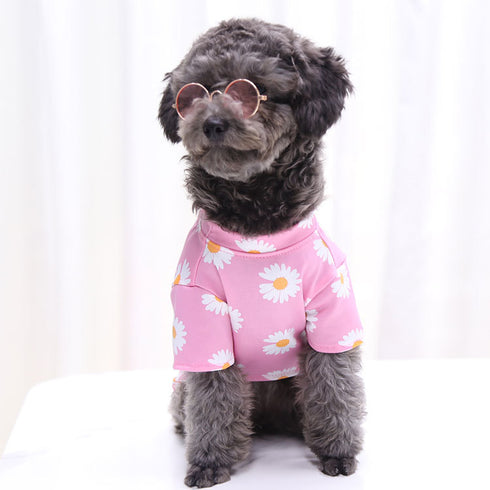 Dog Summer Cute Floral Shirts Clothes