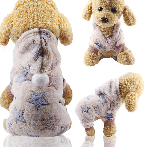 Pet Hoodies Jumpsuit Dogs Flannel Pajamas