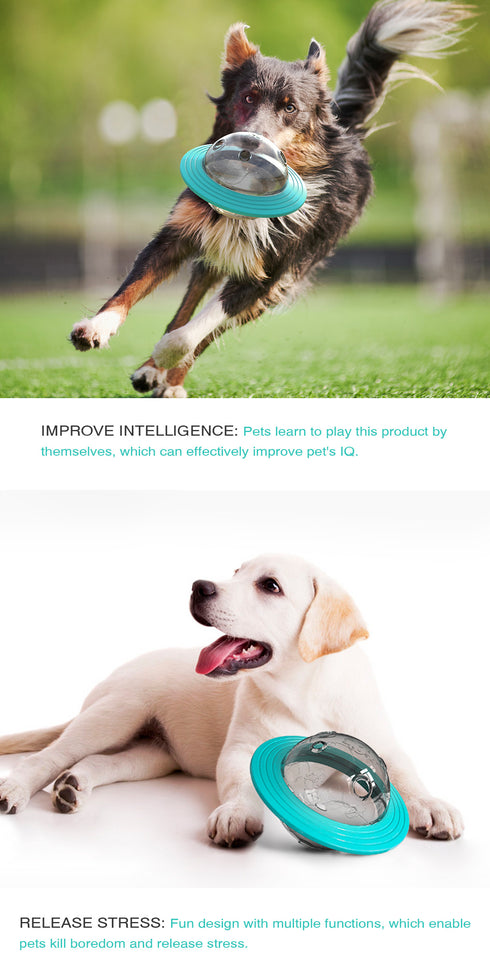 Dog UFO Treat Toys Food Dispensing IQ Chasing
