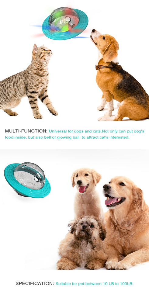 Dog UFO Treat Toys Food Dispensing IQ Chasing