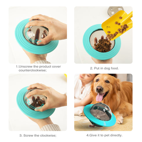 Dog UFO Treat Toys Food Dispensing IQ Chasing