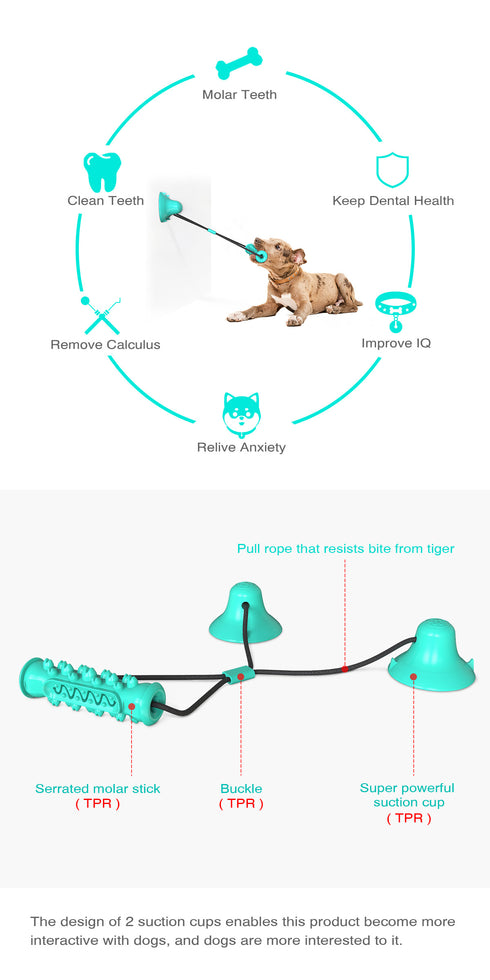 Dog Suction Cup Rope Toy Pet Molar