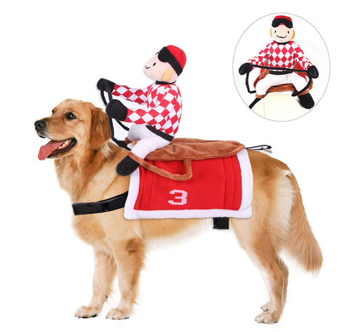 Pet Clothing Dog Santa Claus Riding Costume