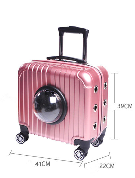 Space Capsule Pet Bubble Carrier Kitty Rolling Bag