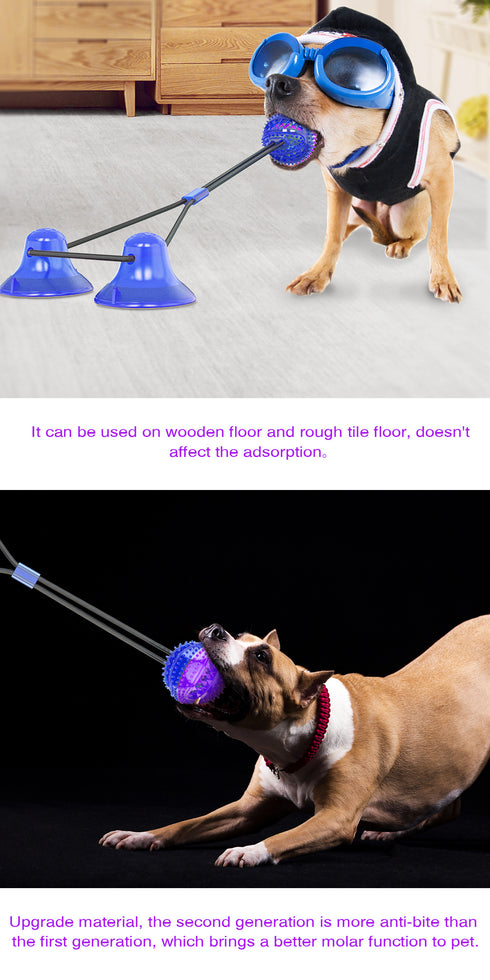 Dog Rope Pull Toy double Suction Cup Chew Tug Toys