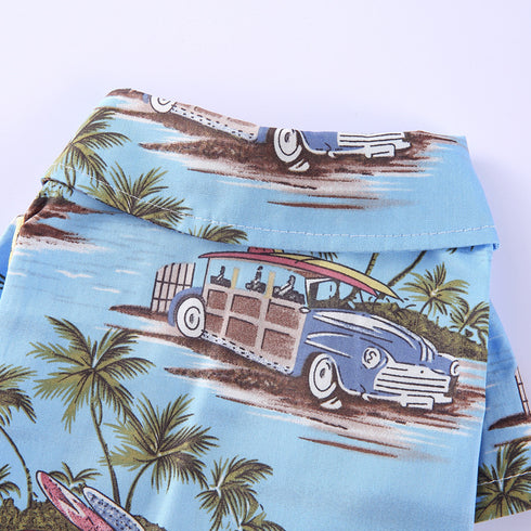 Hawaiian Pet Dog Lapel T-Shirts
