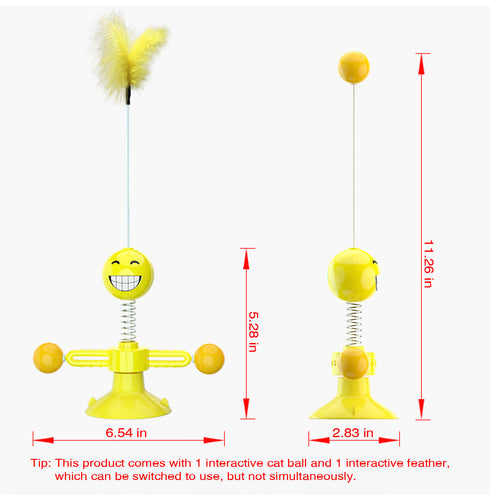 Cat Spring Interactive Chasing Feather Toys