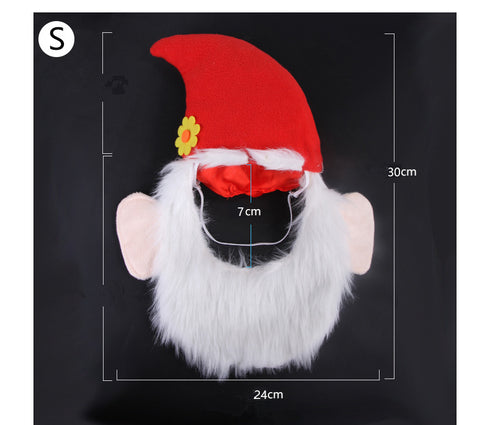 Santa Claus Costume Dog Hat and Beard