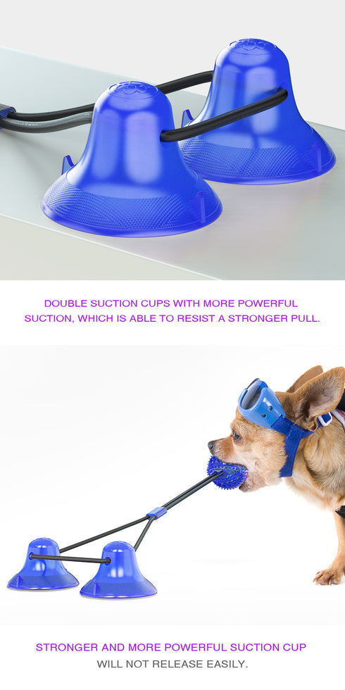 Dog Rope Pull Toy double Suction Cup Chew Tug Toys