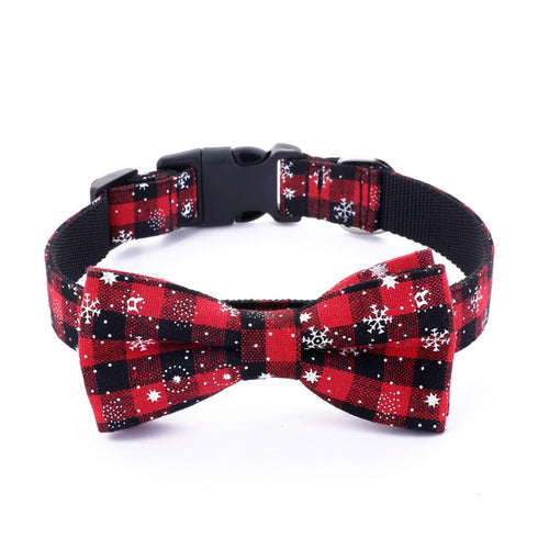 Christmas Classic Plaid Snowflake Dog Collar