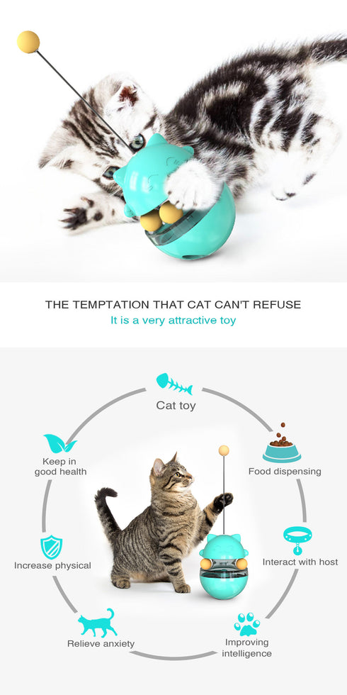 Snack Dispenser Tumbler Slow Feeder Toy for Cats