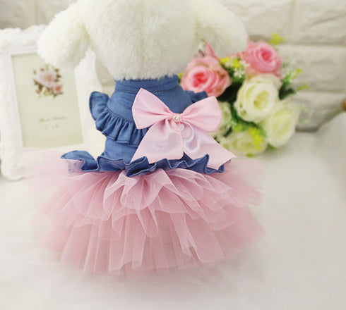 Bow Lace Tutu Skirt Doggie Dress