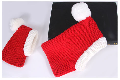Dog Christmas Winter Warm Hat Scarf