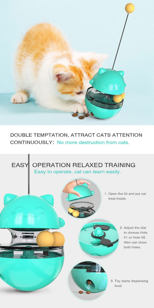 Snack Dispenser Tumbler Slow Feeder Toy for Cats