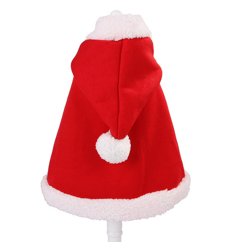 Pet Holiday Cat Costume Red Christmas Cloak