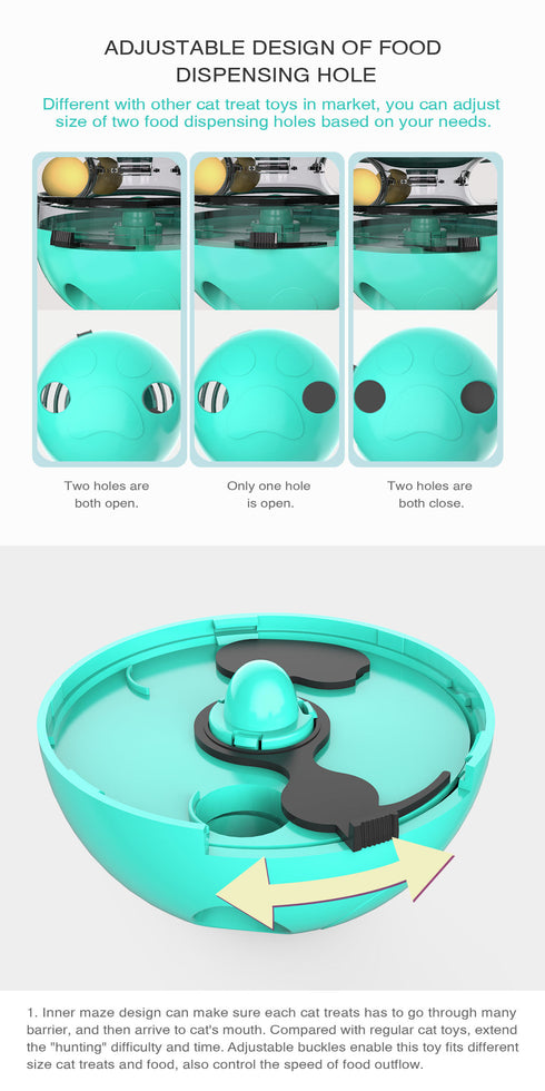Snack Dispenser Tumbler Slow Feeder Toy for Cats