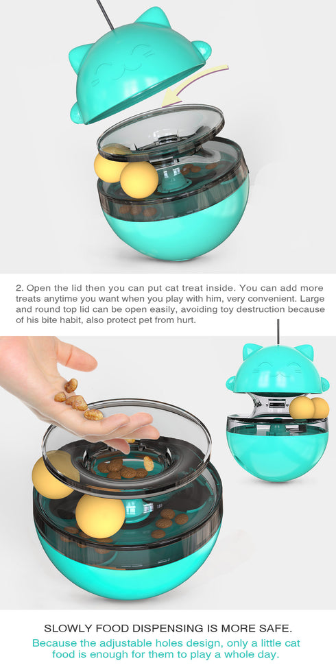 Snack Dispenser Tumbler Slow Feeder Toy for Cats