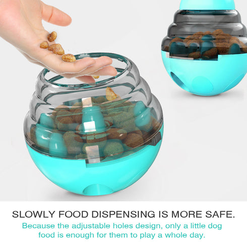 Tumbler Dog Treats Adjustable Leaky Holes Training Toy