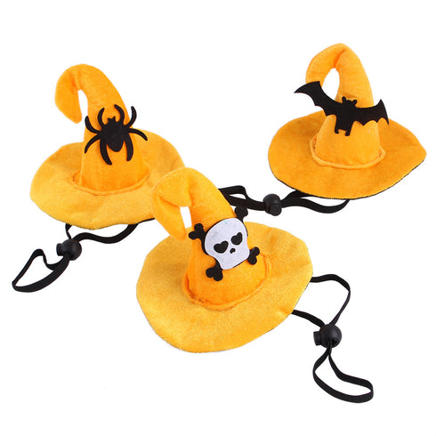 Halloween Cat Bat Skeleton Yellow Hat