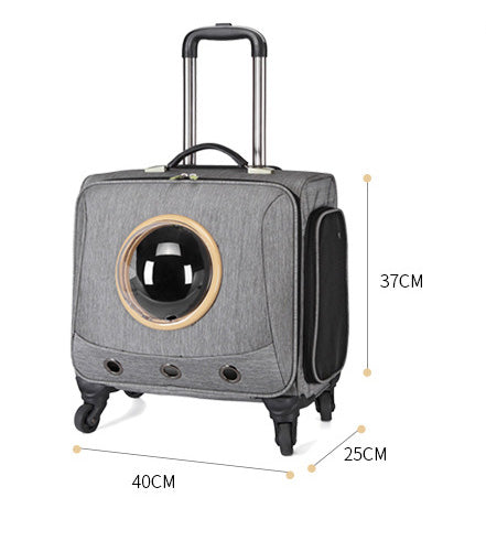 Space Capsule Breathable Pet Rolling Carrier Bag