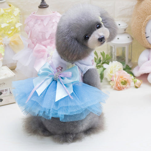 Adorable Lace Dog Dress with Bowknot