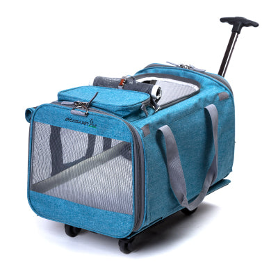 Cat Carrier with Telescopic Walking Handle