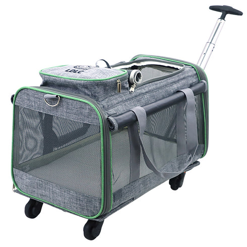 Cat Carrier with Telescopic Walking Handle