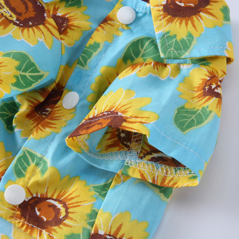 Hawaiian Pet Dog Lapel T-Shirts