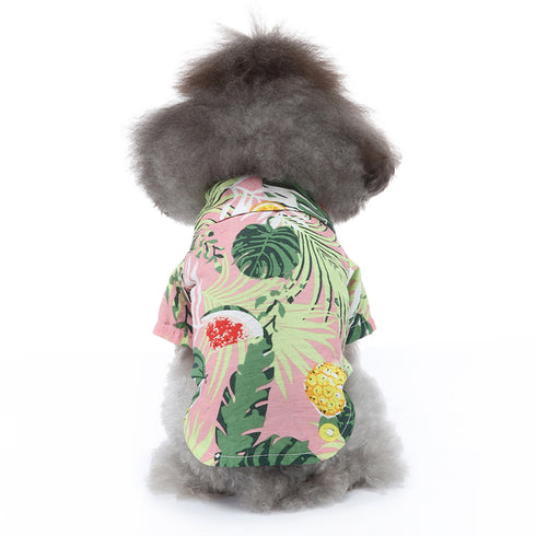 Hawaiian Pet Dog Lapel T-Shirts