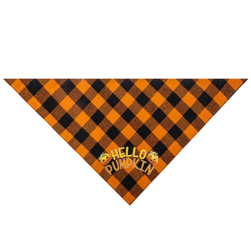 Plaid Halloween Pumpkin Dog Bandana