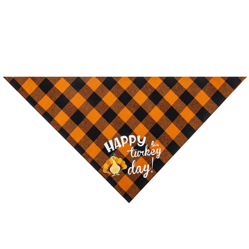 Plaid Halloween Pumpkin Dog Bandana