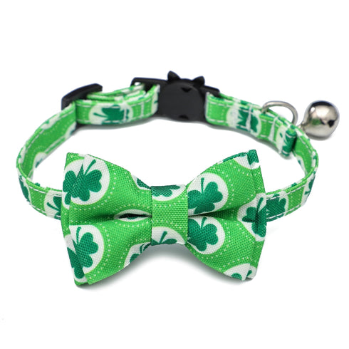 St.Patrick's Day Cat Collar with Cute Bow Tie