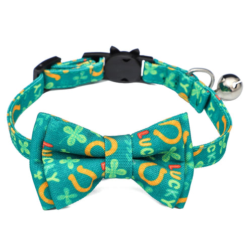 St.Patrick's Day Cat Collar with Cute Bow Tie