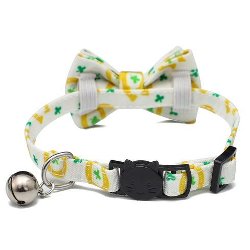 St.Patrick's Day Cat Collar with Cute Bow Tie