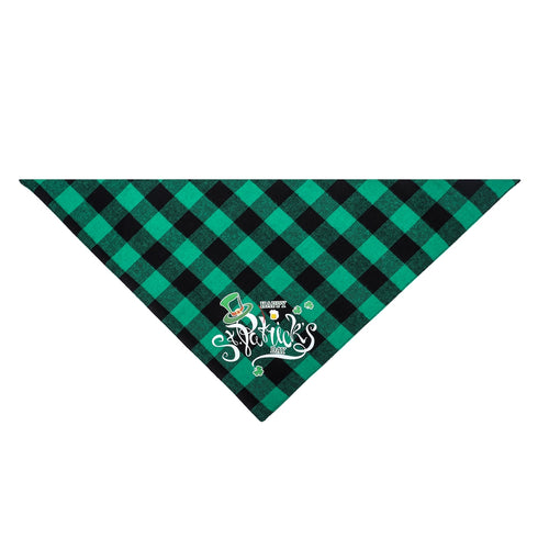 Green Plaid St. Patrick's Day Dog Bandana