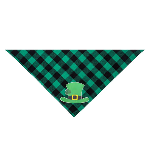 Green Plaid St. Patrick's Day Dog Bandana