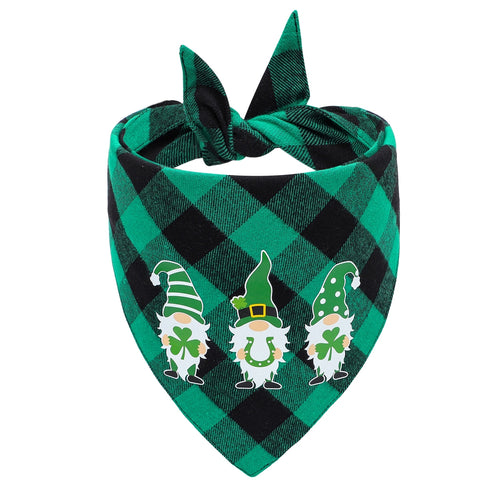 Green Plaid St. Patrick's Day Dog Bandana