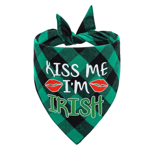 Green Plaid St. Patrick's Day Dog Bandana