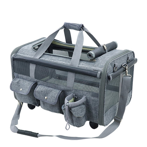 Pet Rolling Carrier with Detachable Wheels
