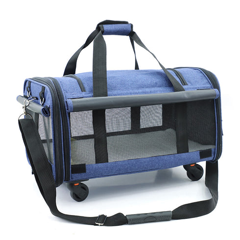 Pet Rolling Carrier with Detachable Wheels