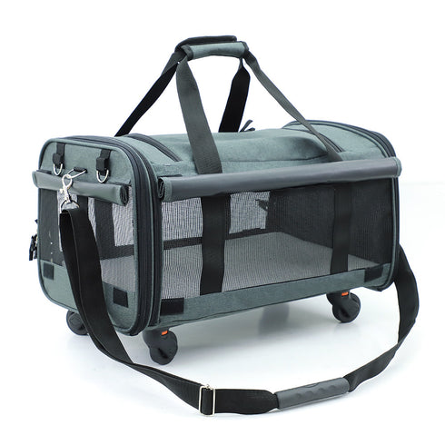 Pet Rolling Carrier with Detachable Wheels