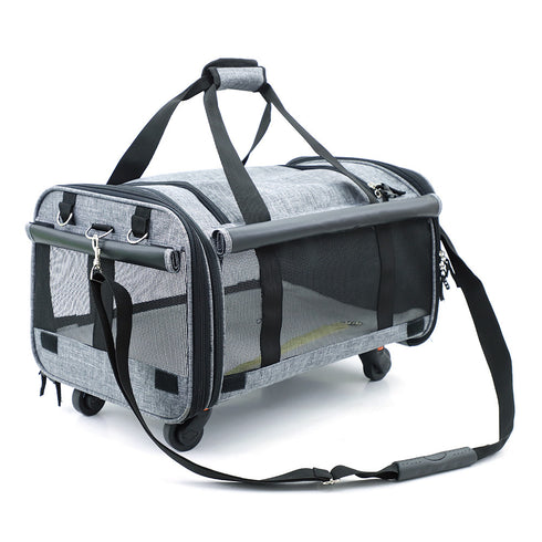 Pet Rolling Carrier with Detachable Wheels