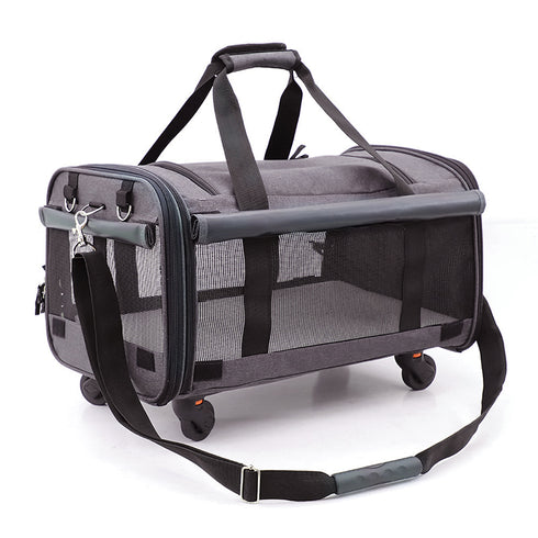 Pet Rolling Carrier with Detachable Wheels