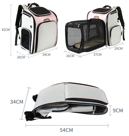 Expandable Collapsible Cat Carrier Backpack