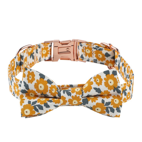 Floral Pattern Adjustable Dog Collar
