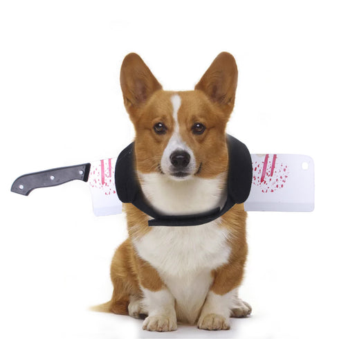 Wearing a Bloody Knife for Halloween Dress-up Party