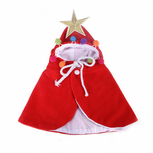 Dog Santa Tree Cloak Cat Christmas Costume with Hat